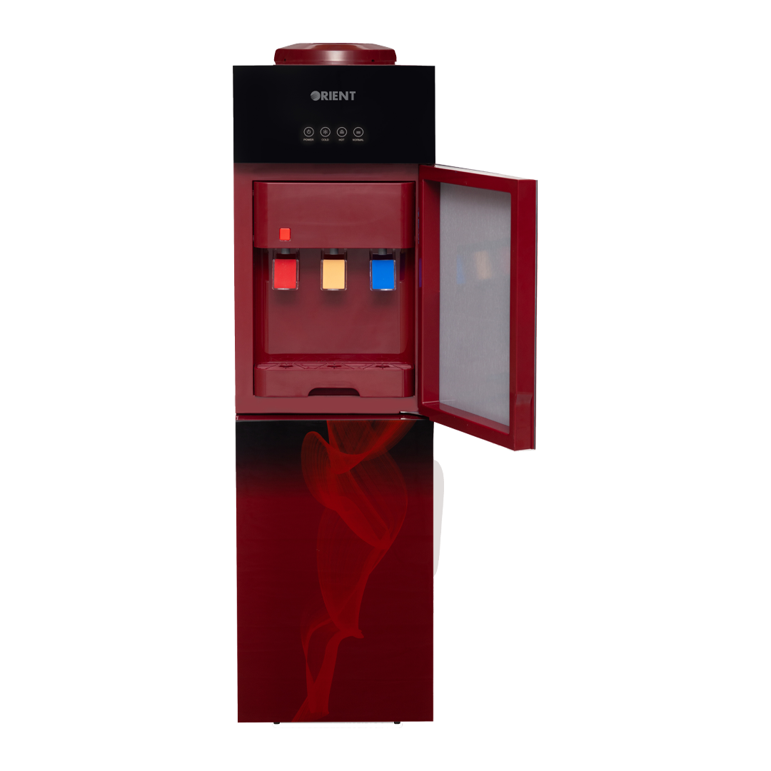 Crystal 3 Taps Red Glass Door Water Dispenser