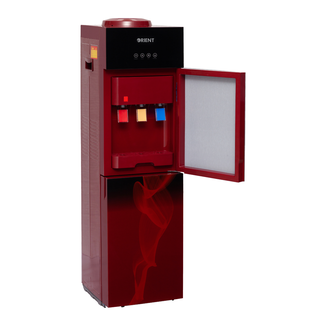 Crystal 3 Taps Red Glass Door Water Dispenser