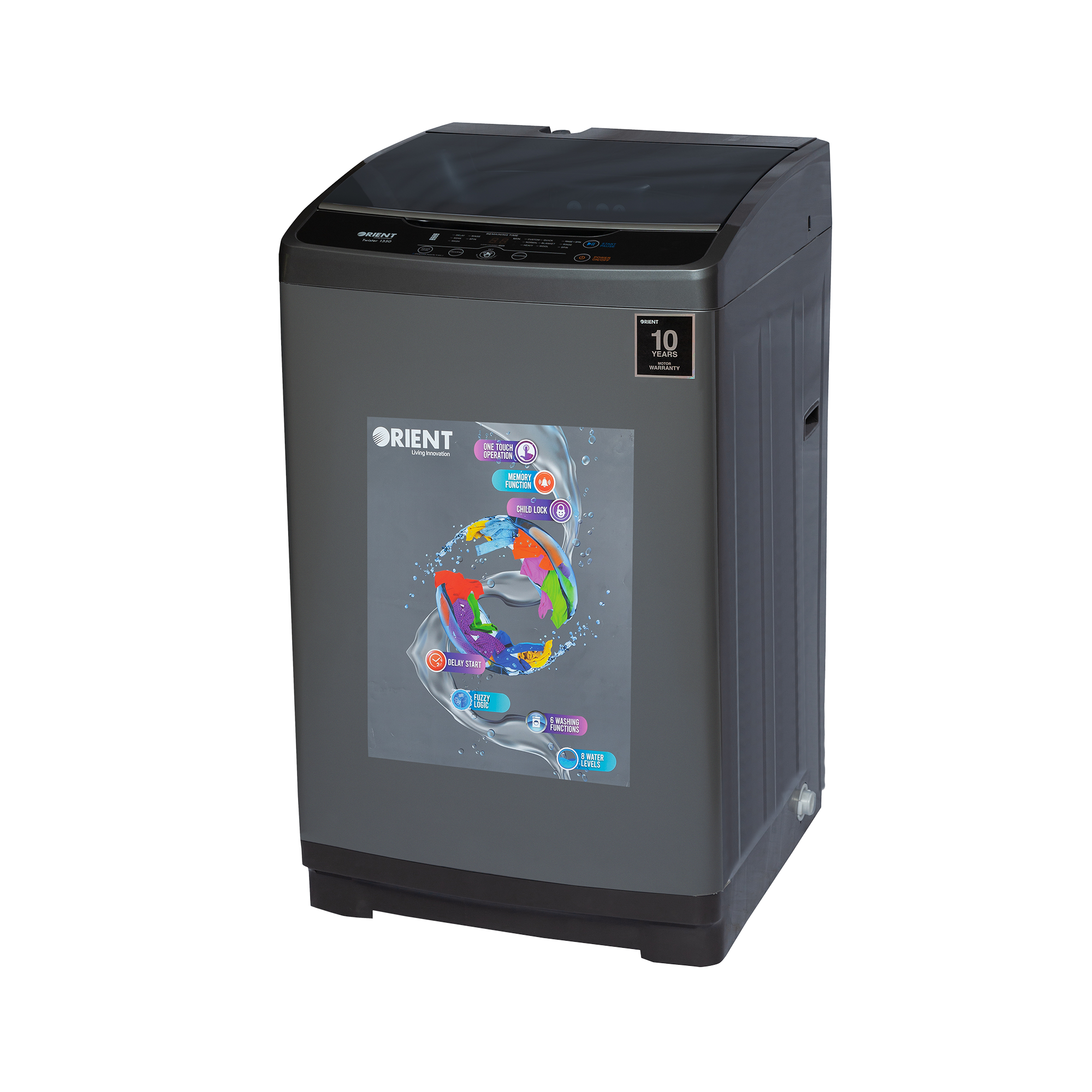 Twister 1150 10 Kg Metallic Grey Washing Machine