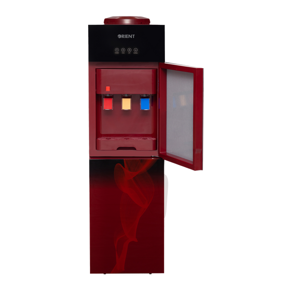 Crystal 3 Taps Red Glass Door Water Dispenser Orient Electronics